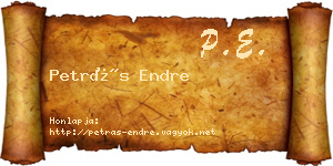 Petrás Endre névjegykártya