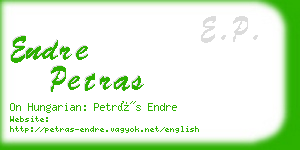 endre petras business card